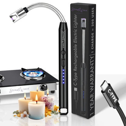 Metal Rechargeable Electric Arc Lighter with Flexible Neck