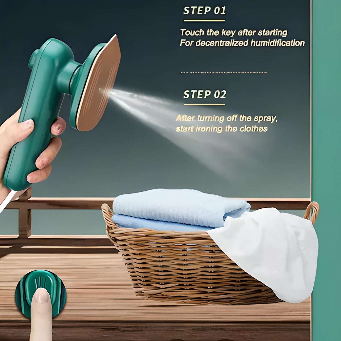 Mini Steamer & Iron: 2-in-1 Portable Travel Friendly